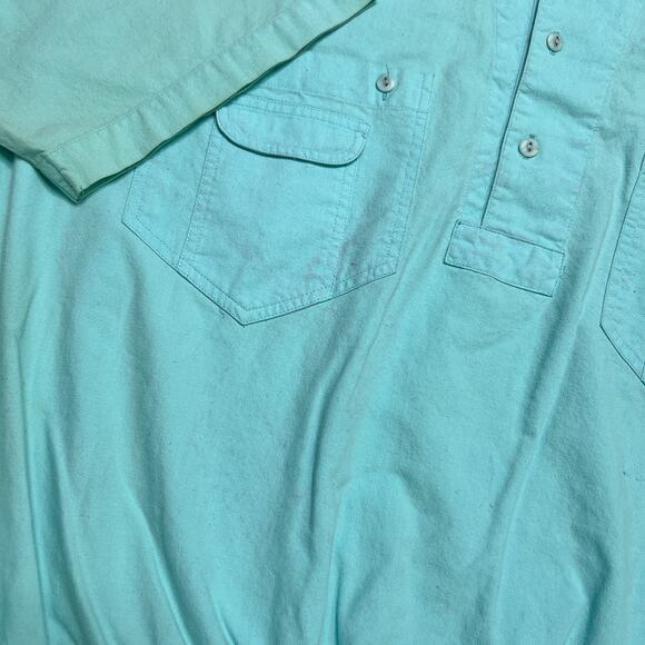 Custom Club International The Island Van Heusen Shirt Blue Collared Dolman 80s - Picture 6 of 8